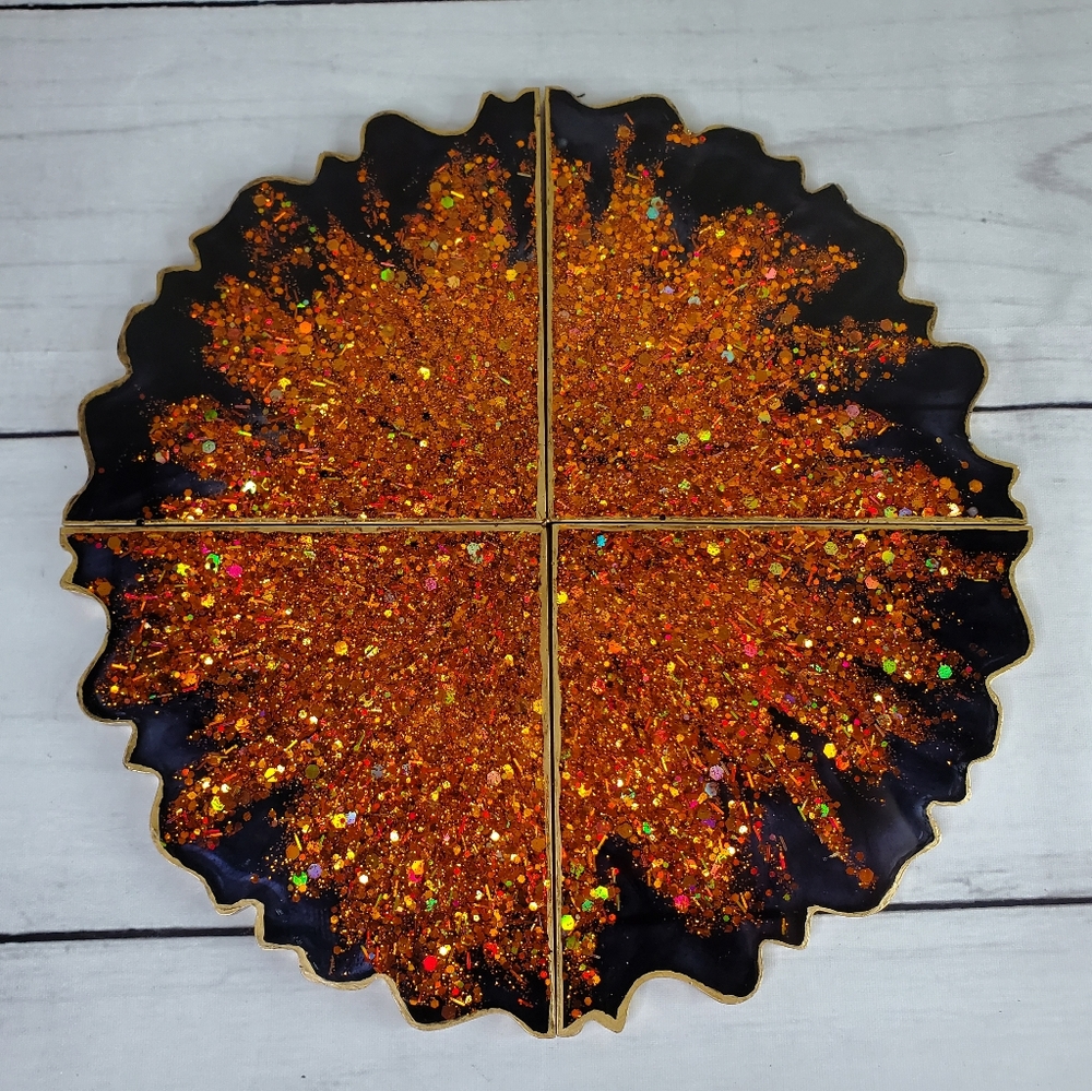 Geode/agate coaster set - Picture 2 of 3